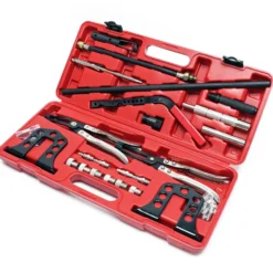 Wiltec 25 teiliges Druckluft Ventilfederspanner Ventilfeder Set, Federspanner für Ventilschaftdichtung, Montage und Demontage