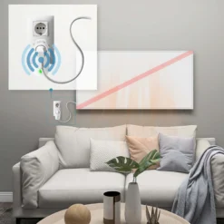 Wiltec Thermostat WLAN fähig für Infrarotheizung, Wifi Heizpaneel Steuerung, Heizung Thermostatstecker
