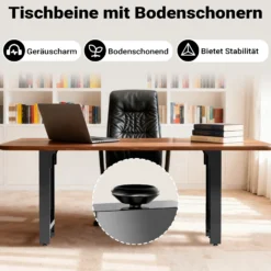 Wiltec Tischbeine aus lackiertem Stahl 2er Set 60x72cm Vierkantrohre pulverbeschichtet Tischkufen Tischgestell Tischuntergestell