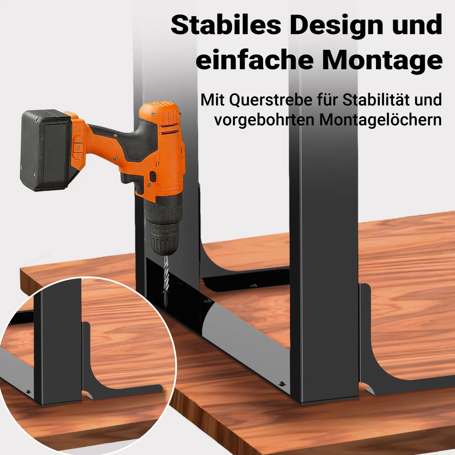 Wiltec Tischbeine aus lackiertem Stahl 2er Set 60x72cm Vierkantrohre pulverbeschichtet Tischkufen Tischgestell Tischuntergestell