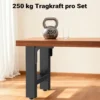Wiltec Tischbeine aus lackiertem Stahl 2er Set 64x40cm Vierkantrohre pulverbeschichtet Tischkufen Tischgestell Tischuntergestell
