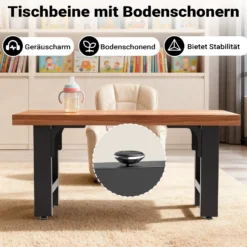 Wiltec Tischbeine aus lackiertem Stahl 2er Set 64x40cm Vierkantrohre pulverbeschichtet Tischkufen Tischgestell Tischuntergestell