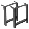 Wiltec Tischbeine aus Stahl 2er Set 60x72cm Vierkantrohre in schwarz pulverbeschichtet Tischkufen Tischgestell Tischuntergestell