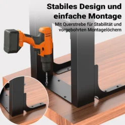 Wiltec Tischbeine aus Stahl 2er Set 80x72cm Vierkantrohre in schwarz pulverbeschichtet Tischkufen Tischgestell Tischuntergestell