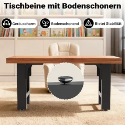 Wiltec Tischbeine aus Stahl 2er Set 80x72cm Vierkantrohre in schwarz pulverbeschichtet Tischkufen Tischgestell Tischuntergestell