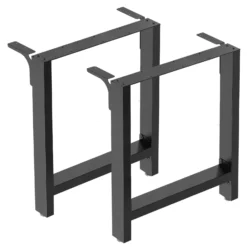 Wiltec Tischbeine aus Stahl 2er Set 70x72cm Vierkantrohre in schwarz pulverbeschichtet Tischkufen Tischgestell Tischuntergestell