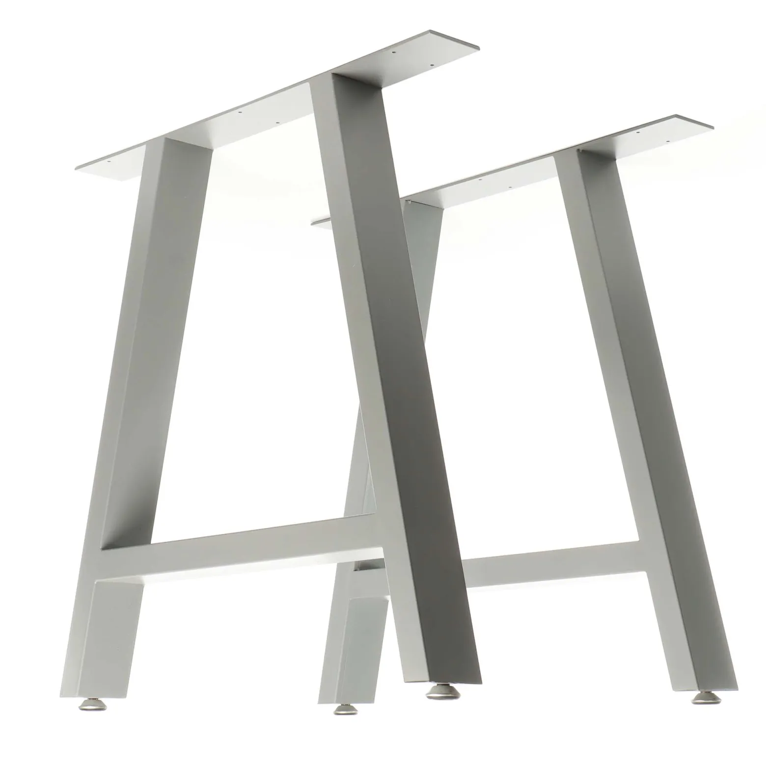 Wiltec Tischbeine 2er Set aus Stahl 70x72cm Grau in A-Form Industrial Vierkantrohr Tischkufen Tischgestell Tischuntergestell Möbelkufen