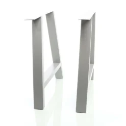 Wiltec Tischbeine 2er Set aus Stahl 70x72cm Grau in A-Form Industrial Vierkantrohr Tischkufen Tischgestell Tischuntergestell Möbelkufen