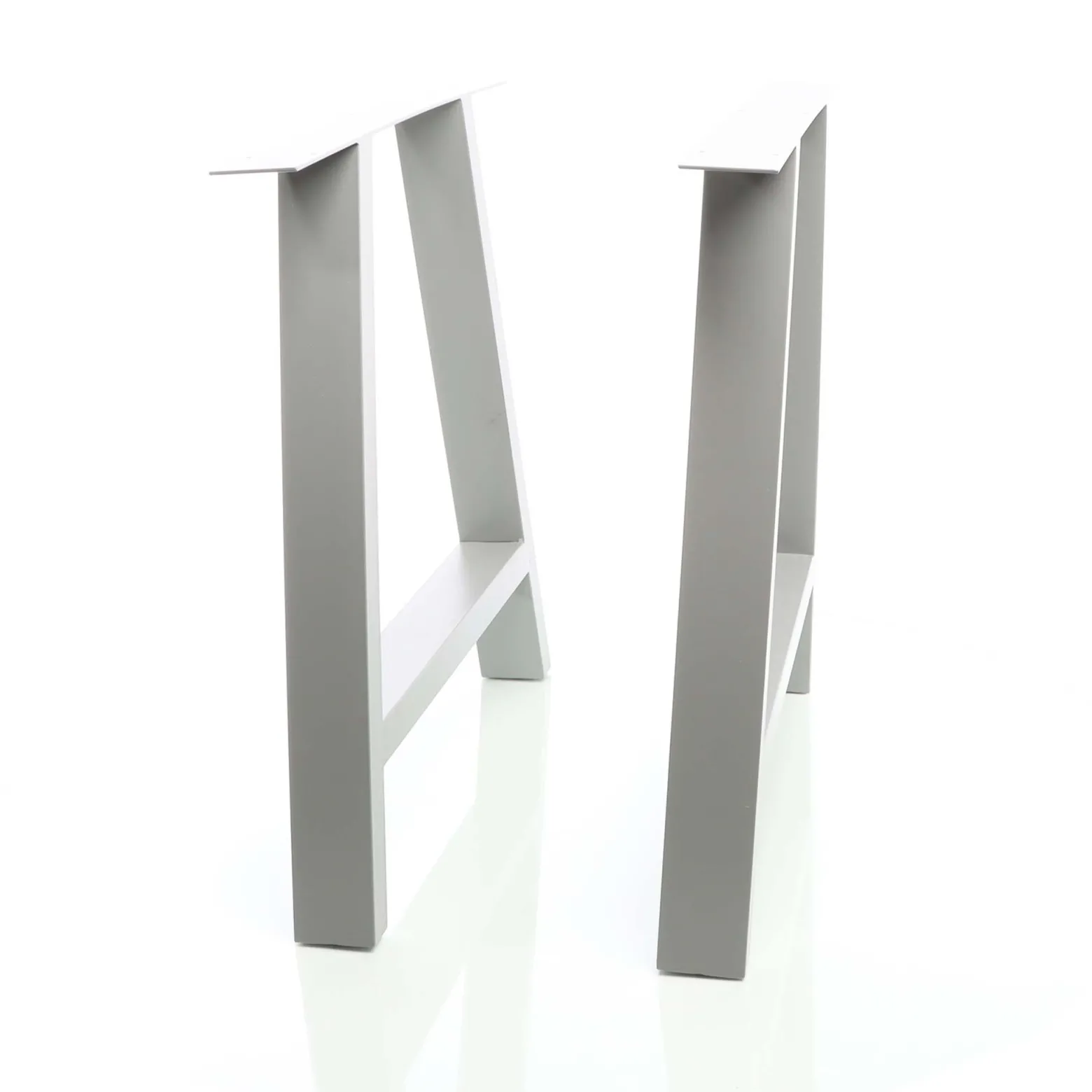 Wiltec Tischbeine 2er Set aus Stahl 70x72cm Grau in A-Form Industrial Vierkantrohr Tischkufen Tischgestell Tischuntergestell Möbelkufen