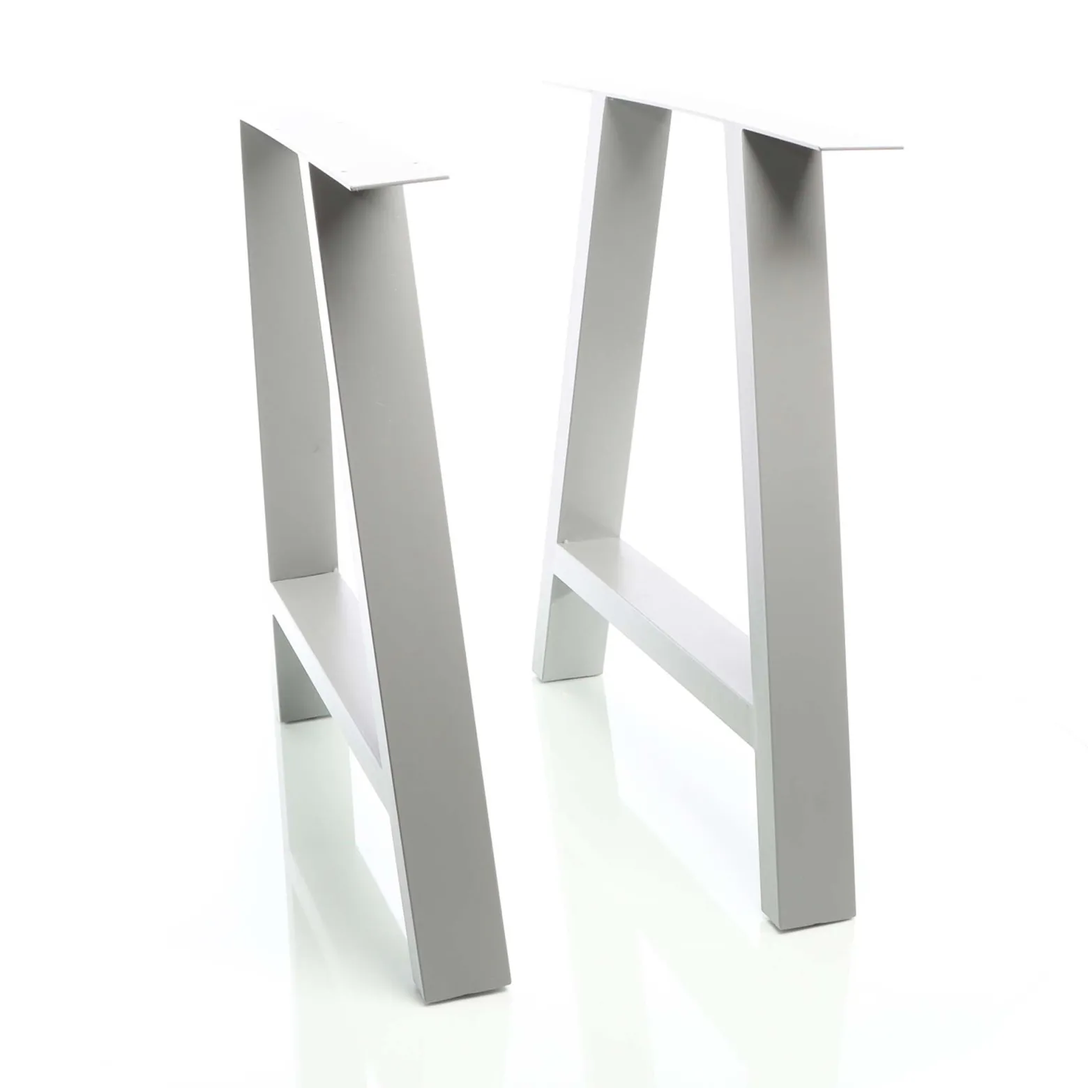 Wiltec Tischbeine 2er Set aus Stahl 70x72cm Grau in A-Form Industrial Vierkantrohr Tischkufen Tischgestell Tischuntergestell Möbelkufen