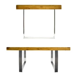 Wiltec Tischgestell aus Edelstahl 80x8x73cm Tischbein für drinnen und draußen Tischuntergestell Tischkufe Kufengestell