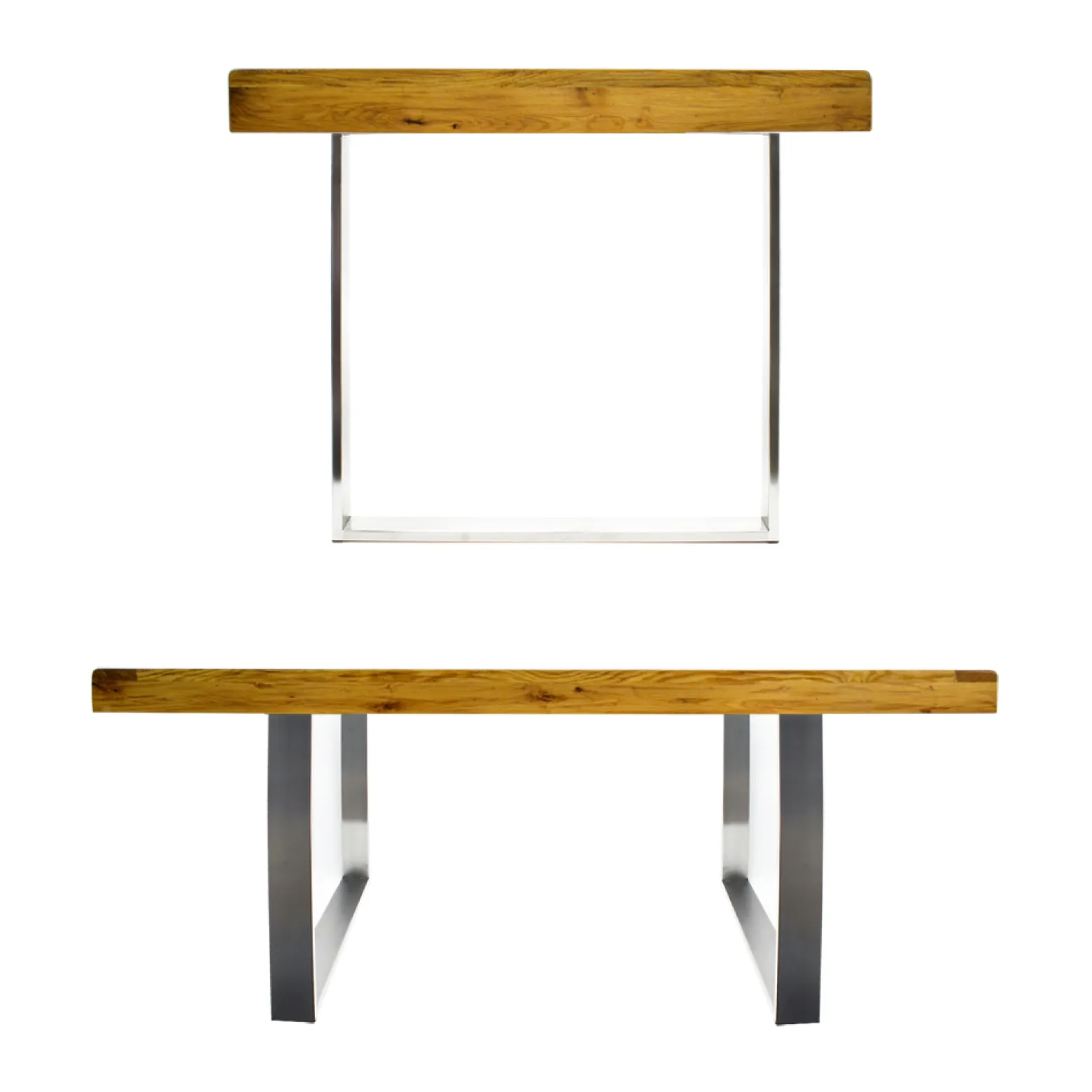 Wiltec Tischgestell aus Edelstahl 80x8x73cm Tischbein für drinnen und draußen Tischuntergestell Tischkufe Kufengestell