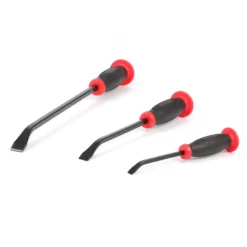 Wiltec 3tlg Brecheisen Set wärmebehandelt mit gummiertem Griff Stemmeisen 20,32cm 30,48cm 45,72cm Brechstange Satz mit Nageleisen Montiereisen