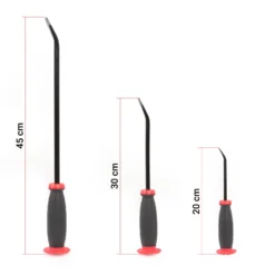 Wiltec 3tlg Brecheisen Set wärmebehandelt mit gummiertem Griff Stemmeisen 20,32cm 30,48cm 45,72cm Brechstange Satz mit Nageleisen Montiereisen