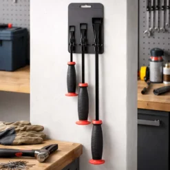 Wiltec 3tlg Brecheisen Set wärmebehandelt mit gummiertem Griff Stemmeisen 20,32cm 30,48cm 45,72cm Brechstange Satz mit Nageleisen Montiereisen