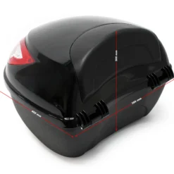 Wiltec Top Case 380x400x300 mm, 22 L, schwarz, für Roller, Motorrad, Quad, Helmkoffer, Rollerkoffer, Motorradkoffer abschließbar