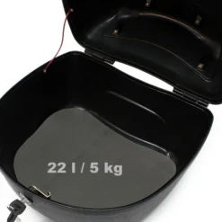 Wiltec Top Case 380x400x300 mm, 22 L, schwarz, für Roller, Motorrad, Quad, Helmkoffer, Rollerkoffer, Motorradkoffer abschließbar