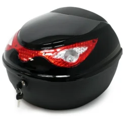 Wiltec Top Case 380x400x300 mm, 22 L, schwarz, für Roller, Motorrad, Quad, Helmkoffer, Rollerkoffer, Motorradkoffer abschließbar