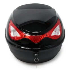Wiltec Top Case 380x400x300 mm, 22 L, schwarz, für Roller, Motorrad, Quad, Helmkoffer, Rollerkoffer, Motorradkoffer abschließbar