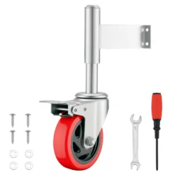 Wiltec Torrolle mit Bremse bis 150 kg Traglast, Torlaufrolle mit robustem Rad, Schiebetorrolle aus Stahl, Lenkrolle für Schiebetor und Gartentor