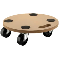 Wiltec Transportroller 250 kg 380 mm, rund, MDF Möbelroller, Rollbrett mit 4 Lenkrollen, Möbelhund als Umzugshilfe