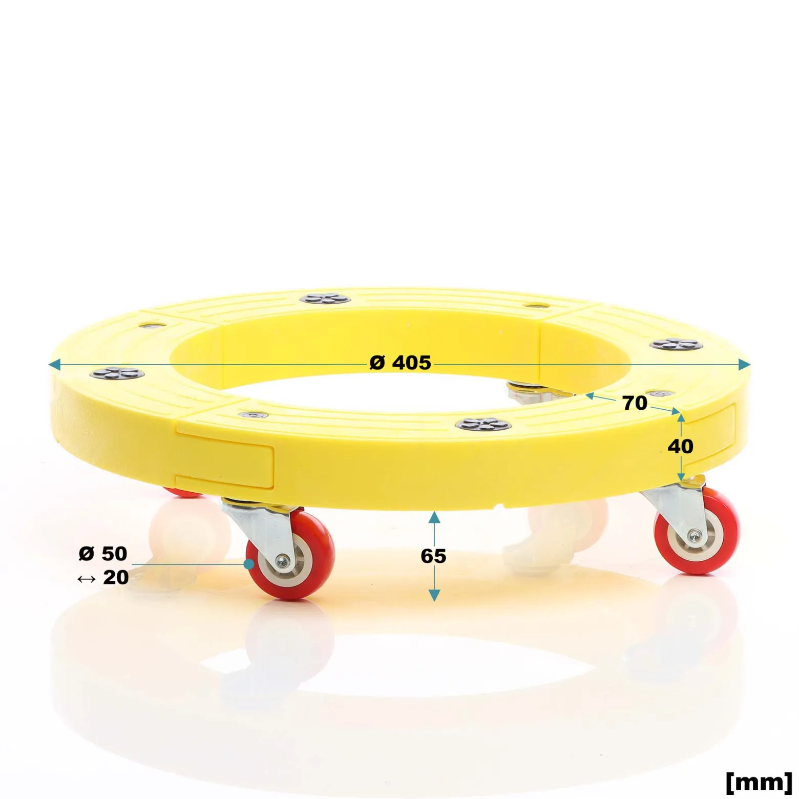 Wiltec Transportroller 136 kg 405 mm, rund, Möbelroller, Rollbrett mit 4 Lenkrollen, Möbelhund als Umzugshilfe