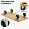 Wiltec Transportroller 250 kg 580x290 mm, viereckig, MDF Möbelroller, Rollbrett mit 4 Lenkrollen, Möbelhund als Umzugshilfe