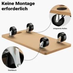 Wiltec Transportroller 250 kg 580x290 mm, viereckig, MDF Möbelroller, Rollbrett mit 4 Lenkrollen, Möbelhund als Umzugshilfe