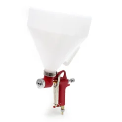Wiltec Trichterpistole 6 L mit 3 Düsen 4,5 mm, 6 mm, 8 mm, Spritzpistole Sprühpistole mit Druckluft zum Verputzen für Lehmputz, Quarzstand usw.