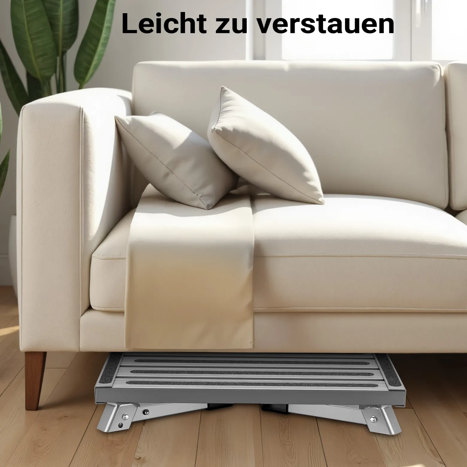 Wiltec Tritthocker klappbar Trittleiter mit 1 Stufe aus Aluminium Camping Klapptritt bis 220 kg mit rutschfester Oberfläche Hocker faltbar Leiter