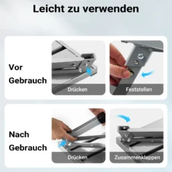 Wiltec Tritthocker klappbar Trittleiter mit 1 Stufe aus Aluminium Camping Klapptritt bis 220 kg mit rutschfester Oberfläche Hocker faltbar Leiter