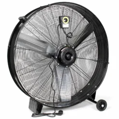 Wiltec Trommelventilator 90 cm 360 W Bodenventilator mit Kabel und Räder, 3 Geschwindigkeitsstufen, Windmaschine