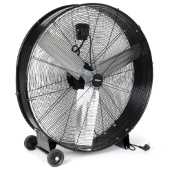 Wiltec Trommelventilator 90 cm 360 W Bodenventilator mit Kabel und Räder, 3 Geschwindigkeitsstufen, Windmaschine