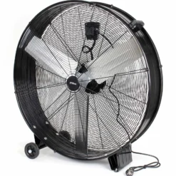 Wiltec Trommelventilator 90 cm 360 W Bodenventilator mit Kabel und Räder, 3 Geschwindigkeitsstufen, Windmaschine