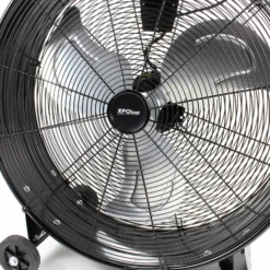 Wiltec Trommelventilator 60 cm 180 W Bodenventilator mit Kabel und Räder, 3 Geschwindigkeitsstufen, Windmaschine