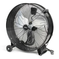 Wiltec Trommelventilator 60 cm 180 W Bodenventilator mit Kabel und Räder, 3 Geschwindigkeitsstufen, Windmaschine