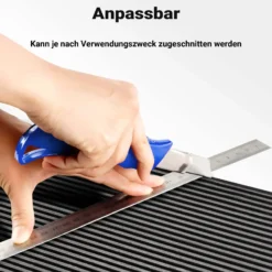 Wiltec Türschwellenrampe bis 50 t, Rollstuhlrampe aus rutschfestem Gummi 900 x 250 x 45 mm, Bordsteinrampe kürzbar für Rollstuhl & Rollator, Rampe für Türen und Badezimmer