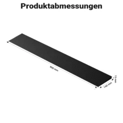 Wiltec Türschwellenrampe 900x140x15 mm für Rollstuhl & Rollator, schwarz, Rollstuhlrampe aus Vollgummi, rutschfeste Oberfläche, Bordsteinrampe kürzbar