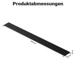 Wiltec Türschwellenrampe 900x80x8 mm für Rollstuhl & Rollator, schwarz, Rollstuhlrampe aus Vollgummi, rutschfeste Oberfläche, Bordsteinrampe kürzbar