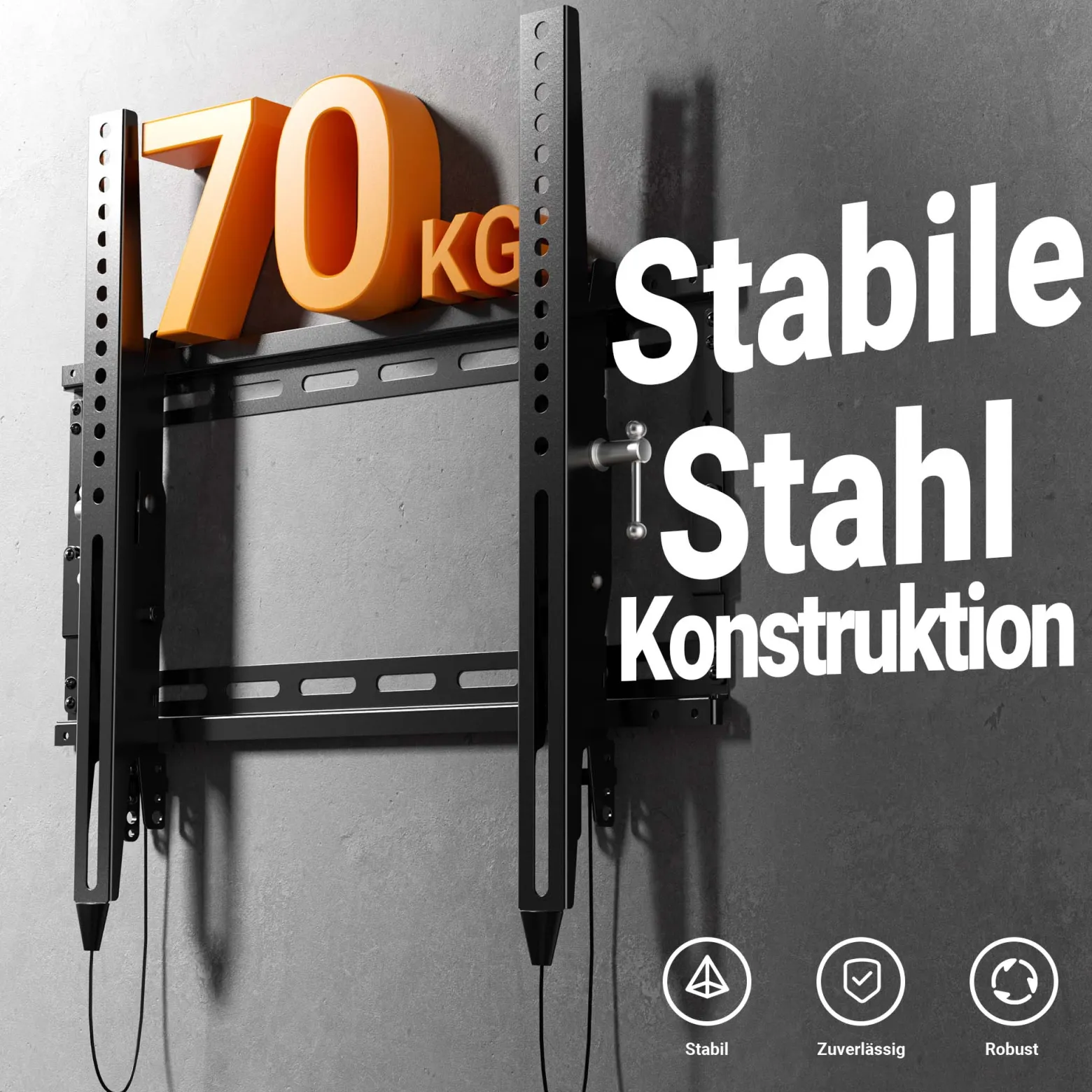 Wiltec TV Halterung 32"–70", TV Wandhalterung schwenkbar bis 70 kg, platzsparende Fernsehhalterung, Fernseher Wandbefestigung einfache Installation