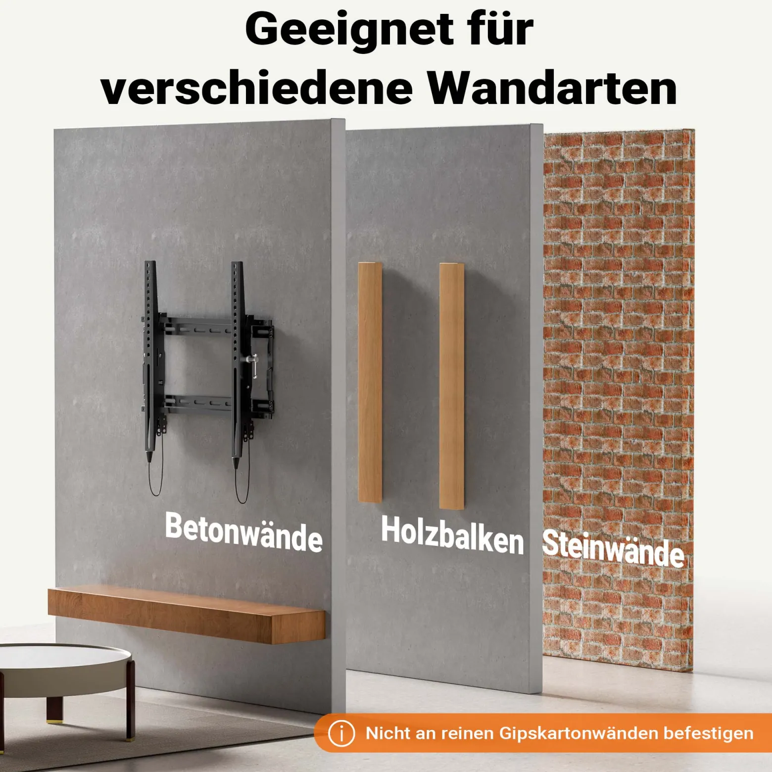 Wiltec TV Halterung 32"–70", TV Wandhalterung schwenkbar bis 70 kg, platzsparende Fernsehhalterung, Fernseher Wandbefestigung einfache Installation