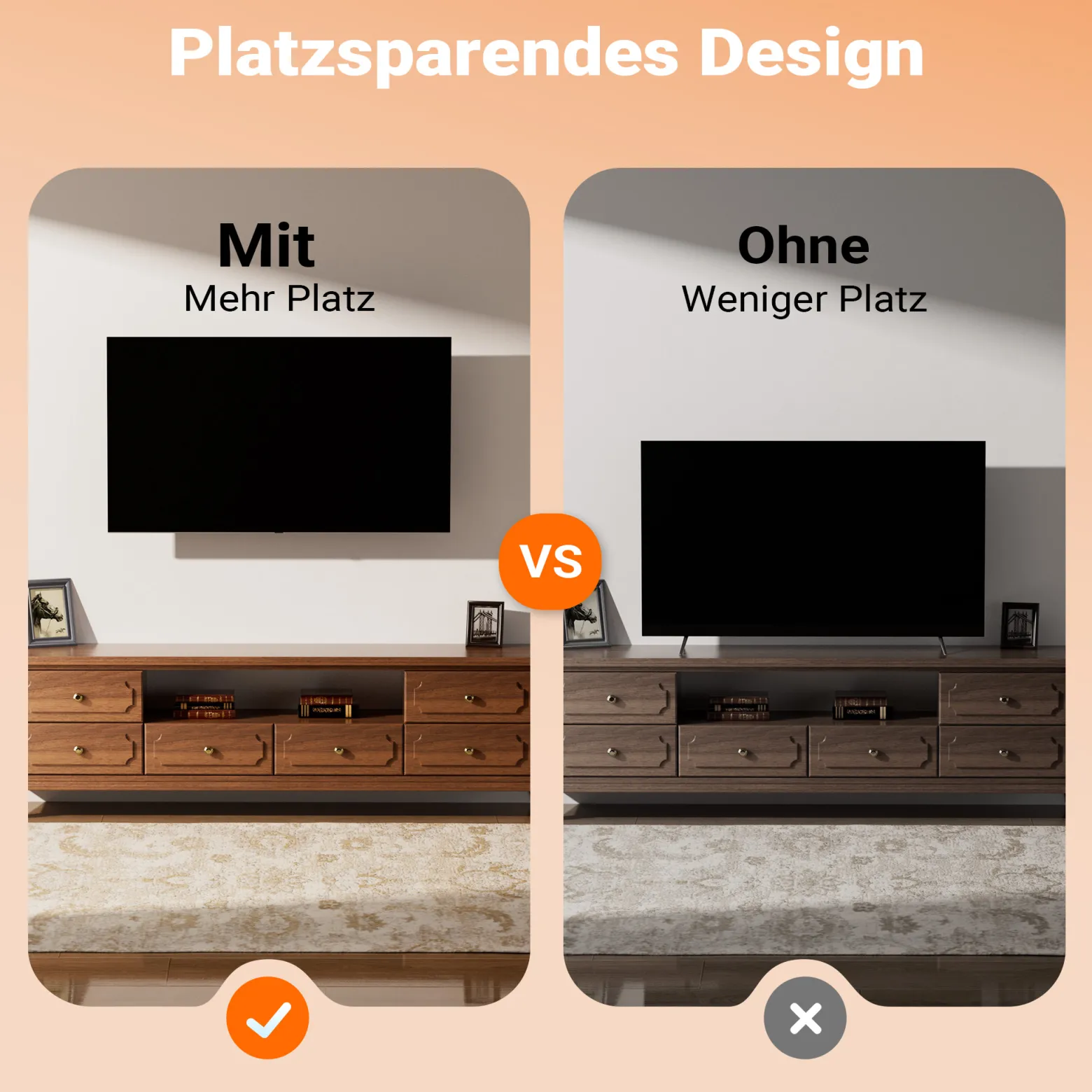 Wiltec TV Halterung 37"–80", TV Wandhalterung bis 80 kg aus Stahl, platzsparende Fernsehhalterung, Fernseher Wandbefestigung einfache Installation
