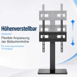 Wiltec TV Ständer für 32"-65", Fernseherständer bis 40 kg, schwenkbare Fernsehhalterung max. VESA 600 x 400, freistehender Bodenständer ohne Bohren