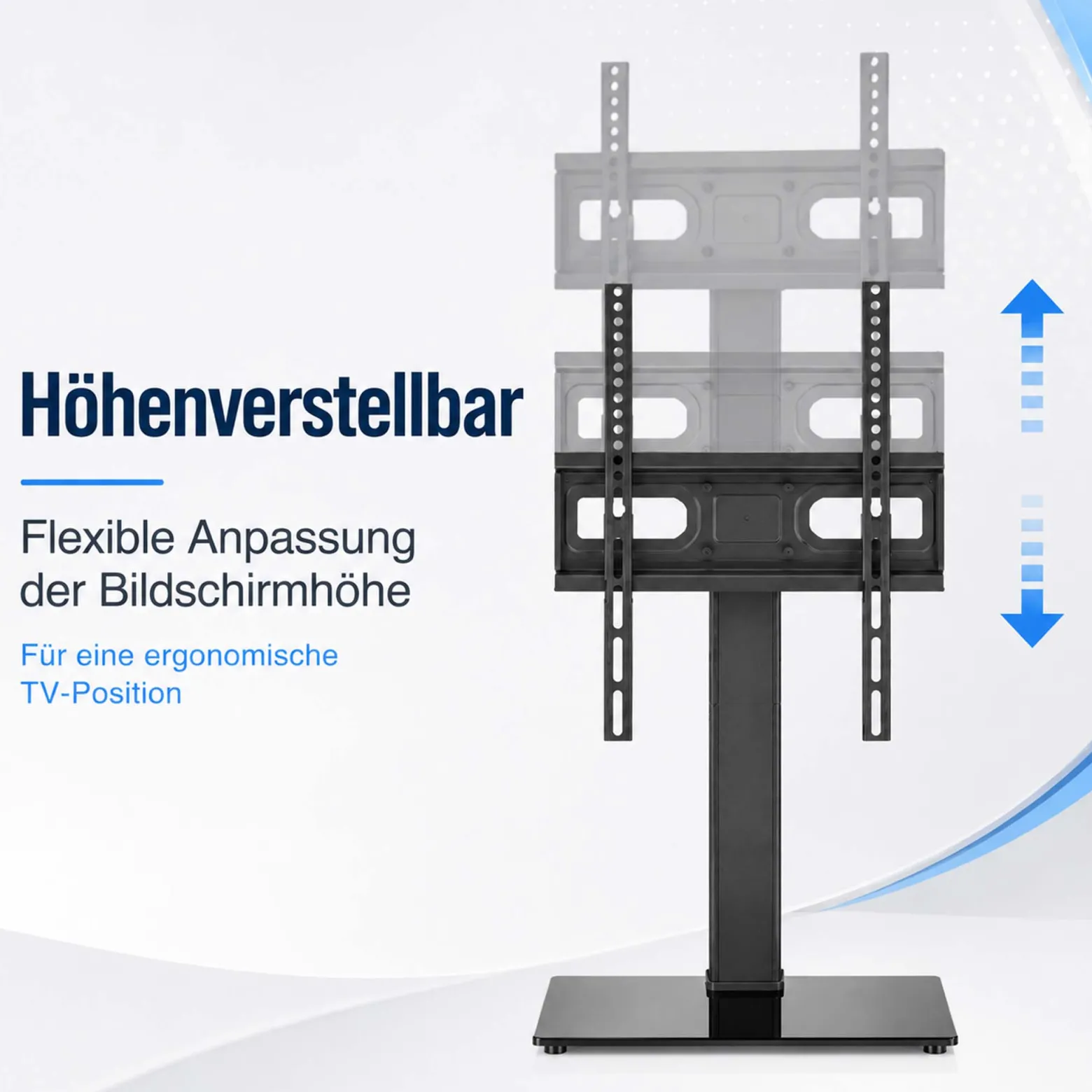 Wiltec TV Ständer für 32"-65", Fernseherständer bis 40 kg, schwenkbare Fernsehhalterung max. VESA 600 x 400, freistehender Bodenständer ohne Bohren