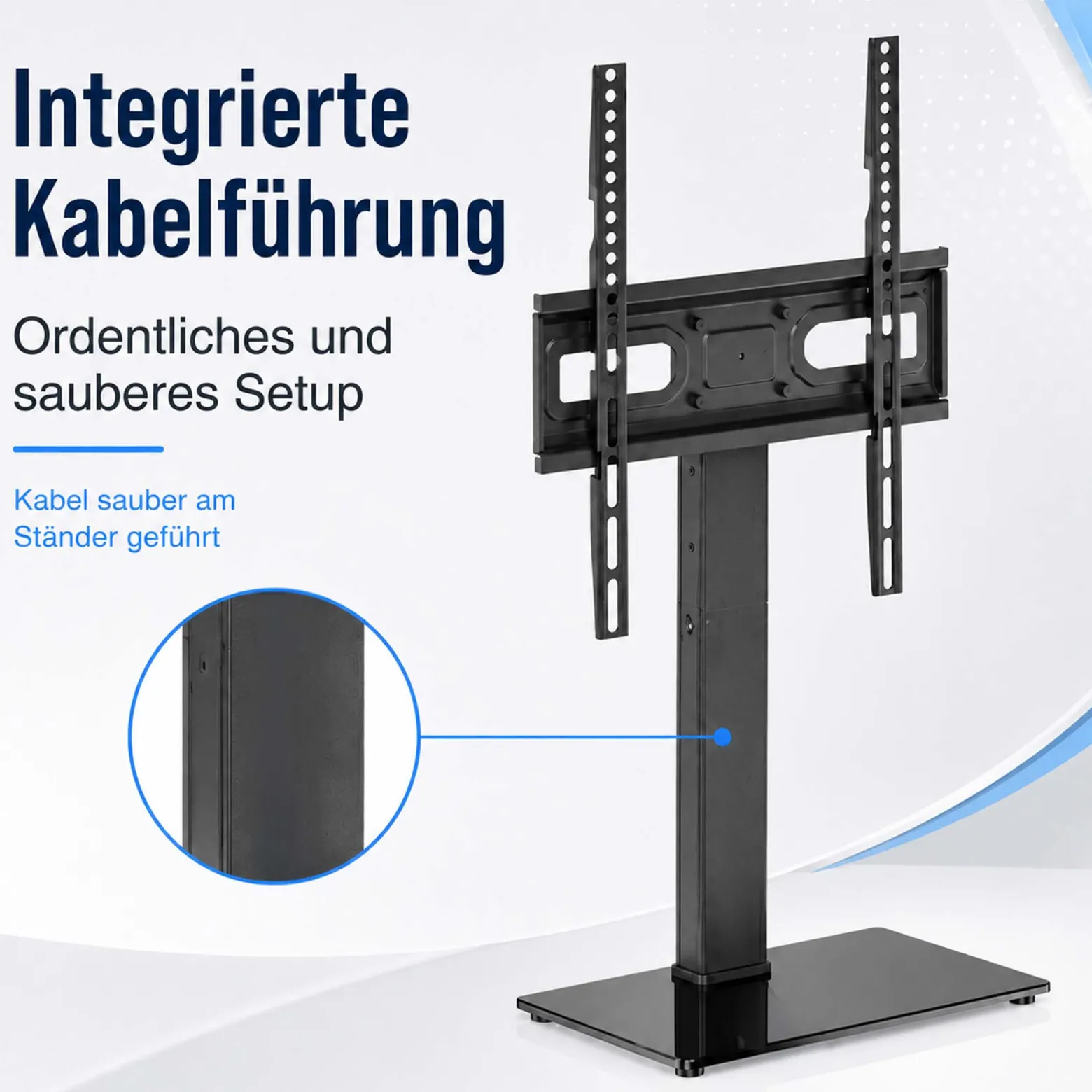 Wiltec TV Ständer für 32"-65", Fernseherständer bis 40 kg, schwenkbare Fernsehhalterung max. VESA 600 x 400, freistehender Bodenständer ohne Bohren