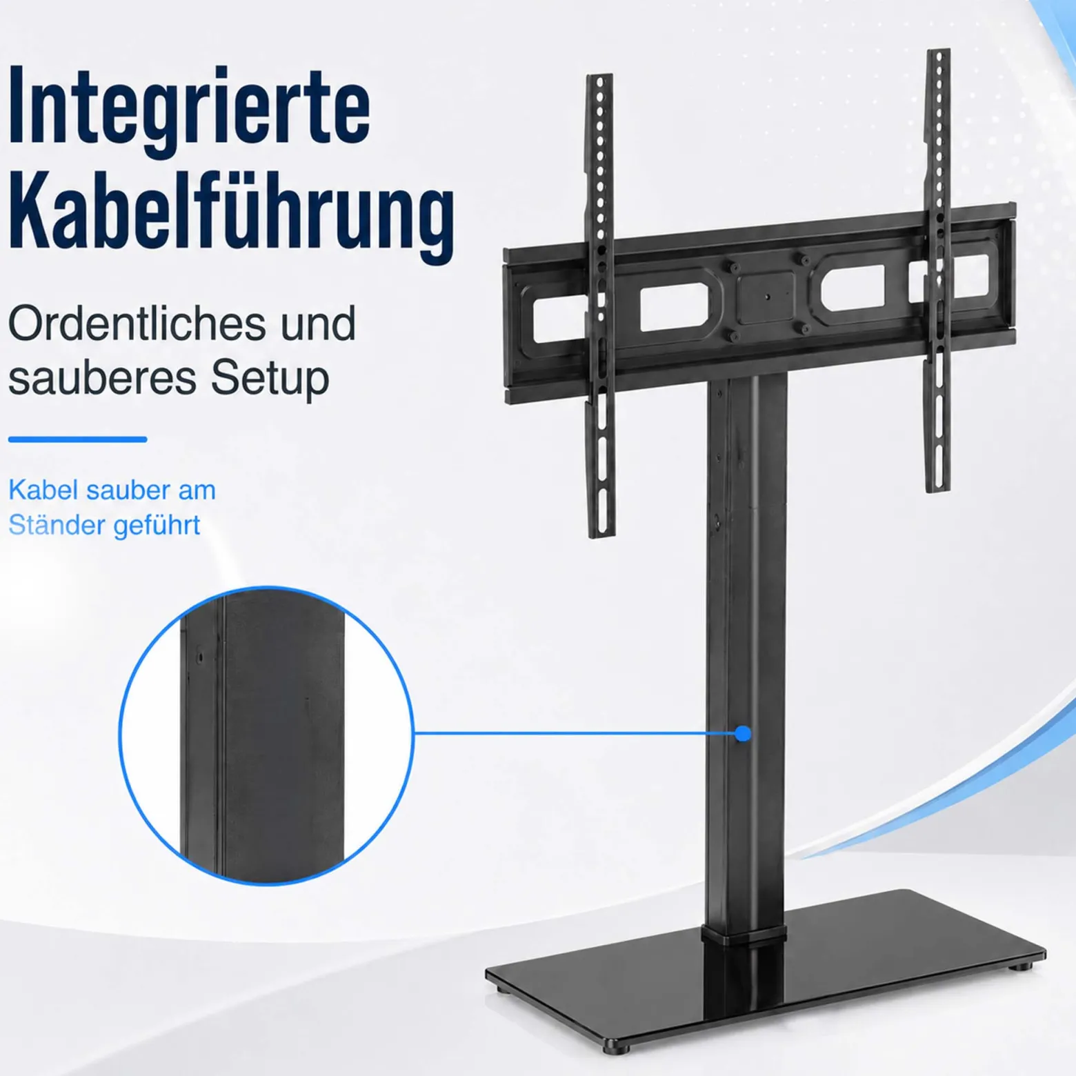 Wiltec TV Ständer für 37"-75", Fernseherständer bis 40 kg, schwenkbare Fernsehhalterung max. VESA 600 x 400, freistehender Bodenständer ohne Bohren
