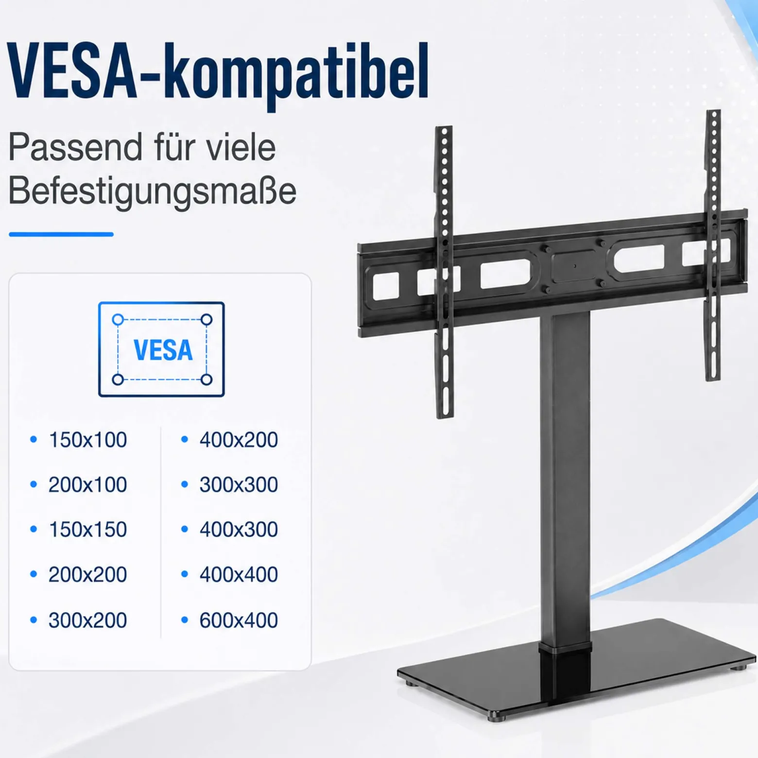 Wiltec TV Ständer für 37"-75", Fernseherständer bis 40 kg, schwenkbare Fernsehhalterung max. VESA 600 x 400, freistehender Bodenständer ohne Bohren