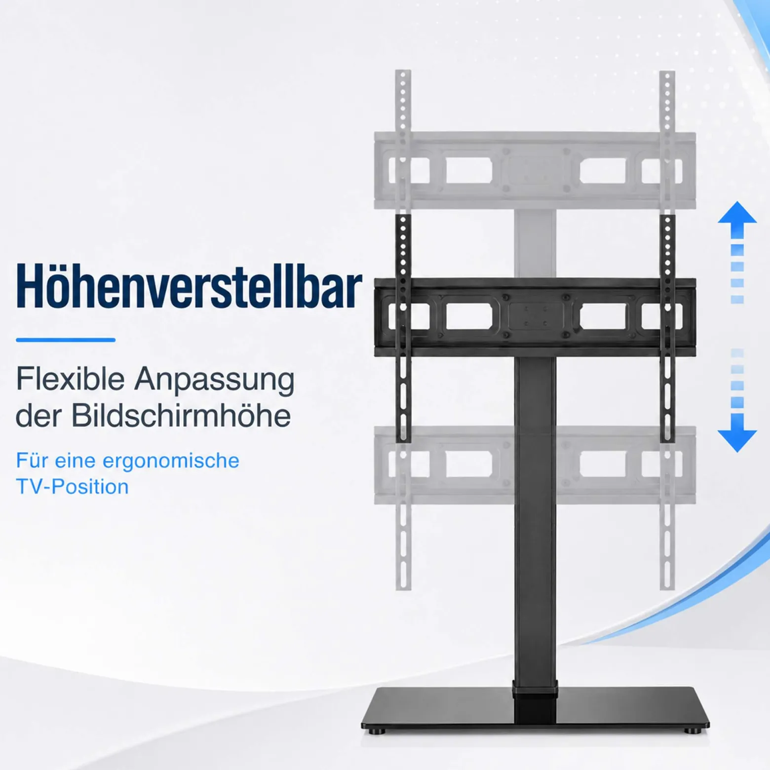 Wiltec TV Ständer für 37"-75", Fernseherständer bis 40 kg, schwenkbare Fernsehhalterung max. VESA 600 x 400, freistehender Bodenständer ohne Bohren
