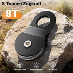 Wiltec Umlenkrolle für Seilwinde mit 8 t Zuglast, Lenkrolle zur Umleitung des Seilzugs, Seilrolle für Flaschenzug mit Verdrehschutz