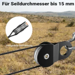 Wiltec Umlenkrolle für Seilwinde mit 8 t Zuglast, Lenkrolle zur Umleitung des Seilzugs, Seilrolle für Flaschenzug mit Verdrehschutz